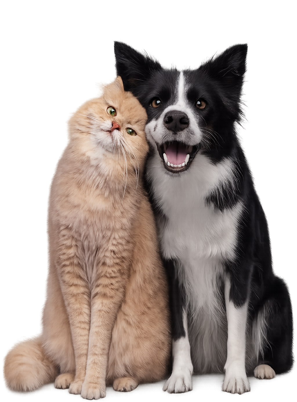 Gato e cachorro juntos